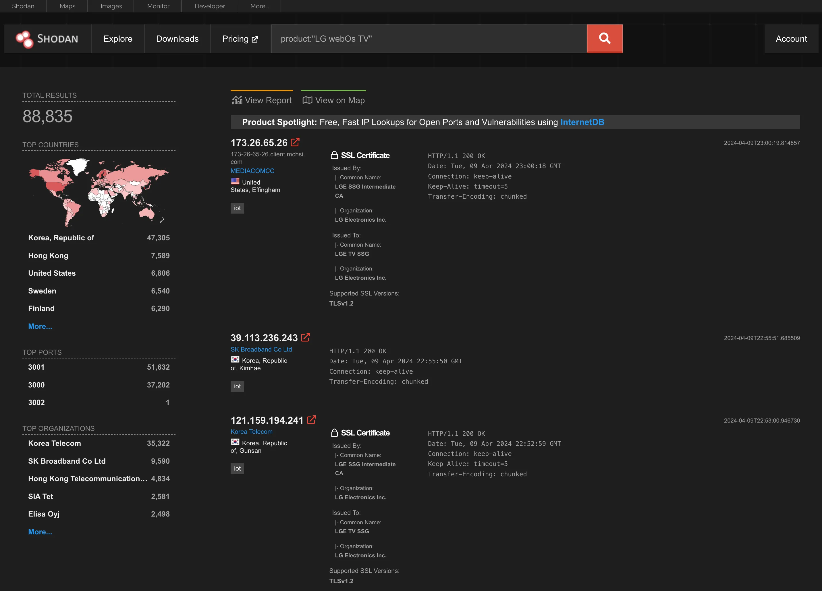 at risk devices on shodan.io